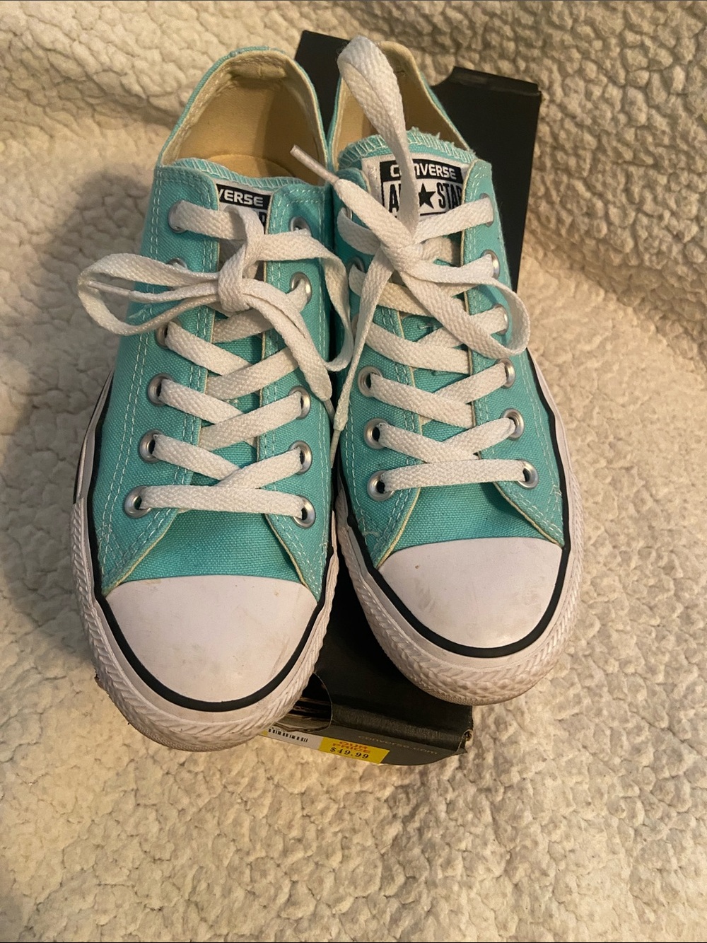 Women’s Low Top Sneakers in Teal - Picture 3 of 11